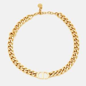 Pre Owned Dior 30 Montaigne Gold Tone Choker Necklace