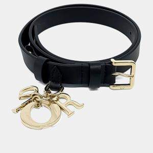 مملوكة مسبقًا Dior Leather Black Miss Dior belt