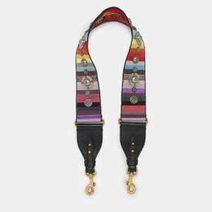 مملوكة مسبقًا Dior Multicolor Embroidered Canvas Studded Shoulder Bag Strap