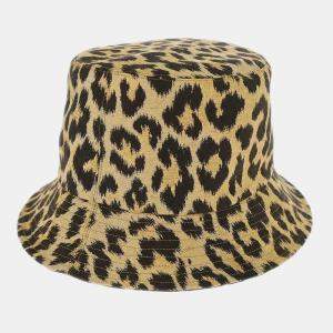 Pre Owned Christian Dior Beige Brown Leopard Bucket Hat #58