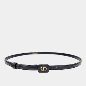 Pre Owned Christian Dior Black Leather Barbie Belt