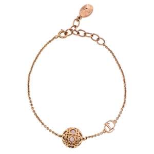 مملوكة مسبقًا Dior Secret Cannage Faux Pearl Rose Gold Tone Bracelet
