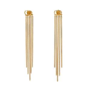 مملوكة مسبقًا Dior CD Gold Tone Chain Tassel Earrings