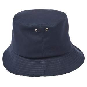Christian Dior Navy Blue Synthetic Reversible Teddy-D Oblique Short Brim Bucket Hat (Size 58)