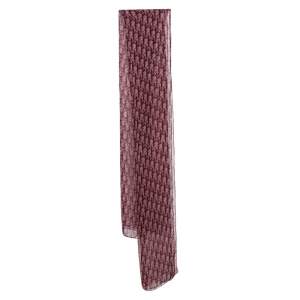 Dior Burgundy Oblique Print Sheer Silk Stole