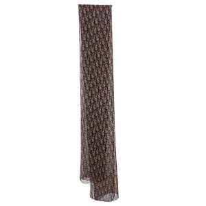 Dior Brown Oblique Print Sheer Silk Stole