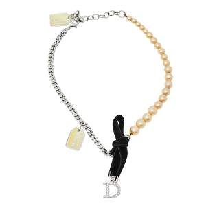 مملوكة مسبقًا Dior Couture Velvet Bow and Pearl Choker Necklace