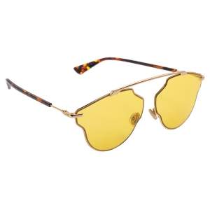 Pre Owned Dior Dark Havana/Citric Yellow SoRealPop Aviator Sunglasses