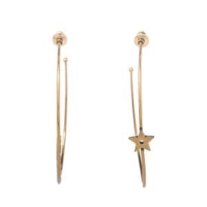 Dior Aged Gold Tone J'adior Hoop Earrings