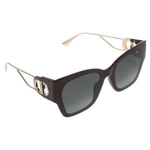Pre Owned Dior Grey/Maroon Acetate 30Montaigne1 Gradient Oversized Sunglasses