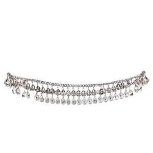 Dior Silver Tone Crystal Embellished Chain Belt 90 CM