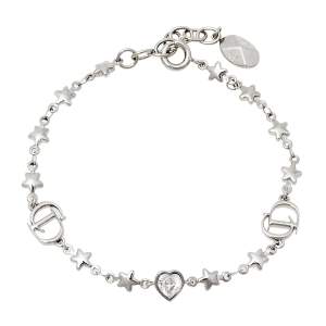 مملوكة مسبقًا Dior Crystal Heart and Star CD Logo Station Bracelet 