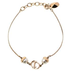 Dior Mise En Dior Faux Pearl Gold Tone Bracelet