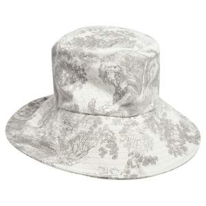 Dior Grey Toile De Jouy Cotton Bucket Hat 