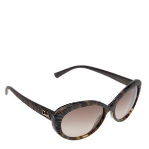 مملوكة مسبقًا Dior Taffetas3 Brown Havana/Brown Gradient Oval Sunglasses