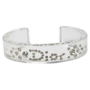 Dior Clear Resin Crystal Cuff Bracelet 