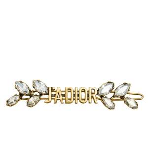 Pre Owned Dior J'Adior Crystals Gold Tone Metal Pin