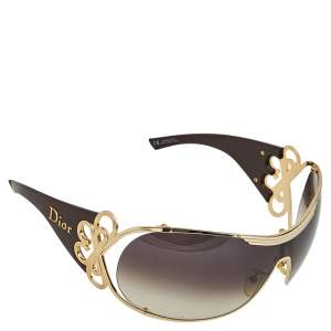 مملوكة مسبقًا Dior Gold Tone/ Brown Gradient Diori Shield Sunglasses