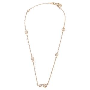 Pre Owned Dior Crystals Gold Tone Metal Necklace