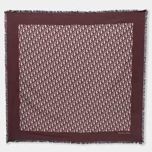 Pre Owned Christian Dior Bicolor Oblique Silk Scarf