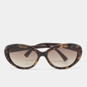 Dior Brown/Yellow Havana DiorTaffetas3 Oval Sunglasses 