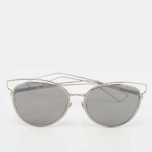 Pre Owned Dior Silver Tone/ Grey DiorSideral2 Cat Eye Sunglasses