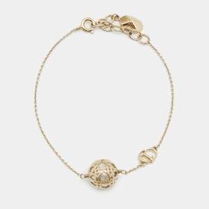 Pre Owned سوار ديور تريبالس لؤلؤ صناعي ومعدن ذهبي اللون