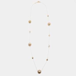 مملوكة مسبقًا Dior Tribales Faux Pearls Gold Tone Metal Necklace