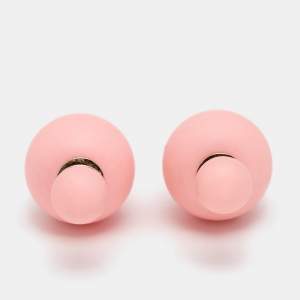Dior Mise En Dior Tribales Matte Pink Gold Tone Metal Stud Earrings