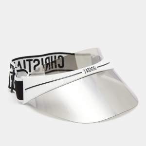 Pre Owned Dior White/Silver Mirrored DiorClub1 Sun Visor