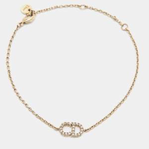 مملوكة مسبقًا Dior Clair D Lune Crystals Gold Tone Bracelet
