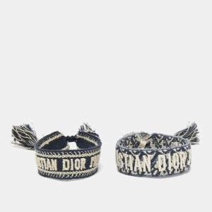 مملوكة مسبقًا Dior Indigo Cotton Friendship Bracelets Set of 2
