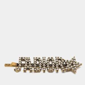 Dior Aged Gold Tone J'adior Embellished Hair Pin