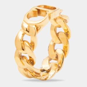 مملوكة مسبقًا Dior Danseuse Etoile Gold Tone Ring Size M