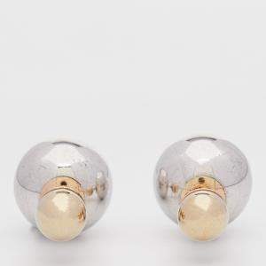 Dior Two Tone Mise En Dior Tribales Stud Earrings