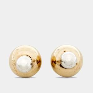 Dior Tribales Two Tone Metal Stud Earrings