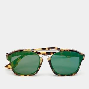 Dior Brown/Green Tortoise Abstract Mirrored Sunglasses