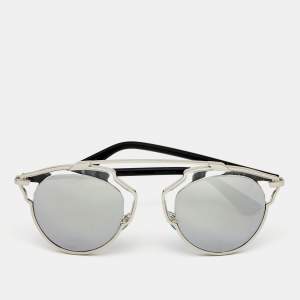 Dior Silver/Black Dior So Real Mirrored Sunglasses