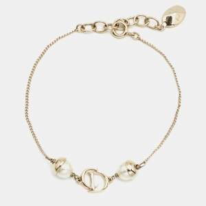 Dior Mise En Dior Faux Pearl Gold Tone Bracelet
