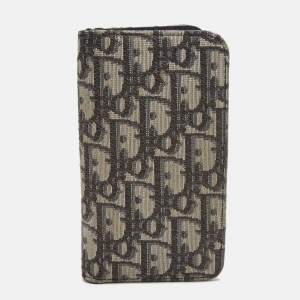 Dior Navy Blue/White Oblique Canvas Bifold iPhone Cover