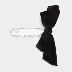 Dior Saftey Pin Velvet Silver Tone Brooch