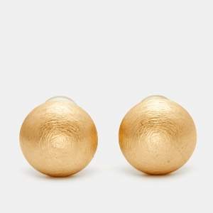 Dior Gold Tone Clip On Earrings