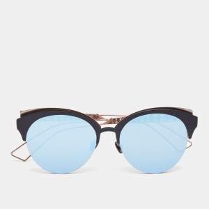 Pre Owned Dior Black/Blue Mirrored Diorama Club Cat Eye Sunglasses