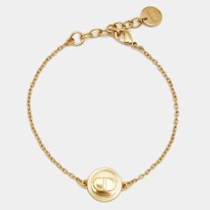 Pre Owned Dior CD Medallion Gold Tone Bracelet