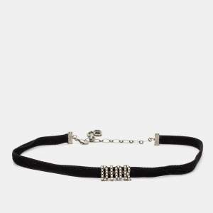 Dior Black Velvet Crystal Dior Logo Choker