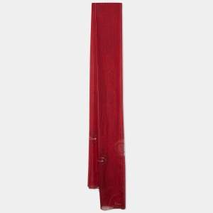 Christian Dior Red Buckle Printed Silk Scarf