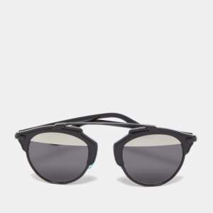 Dior Black/Silver So Real Round Sunglasses