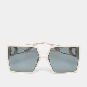 Dior White/Gold 30 Montaigne Square Sunglasses