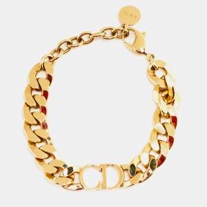 Dior CD Danseuse Étoile Gold Tone Chain Bracelet