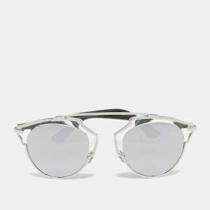 Dior Silver/Black Mirrored SoReal Aviator Sunglasses